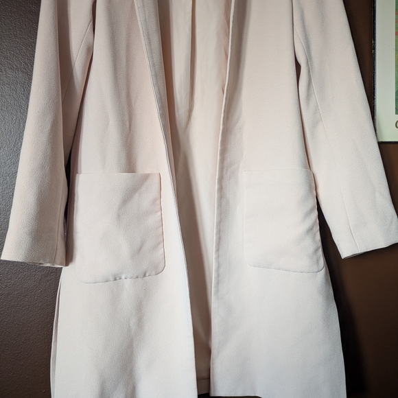 Blush Pink Long Blazer/Coat - Picture 2 of 6